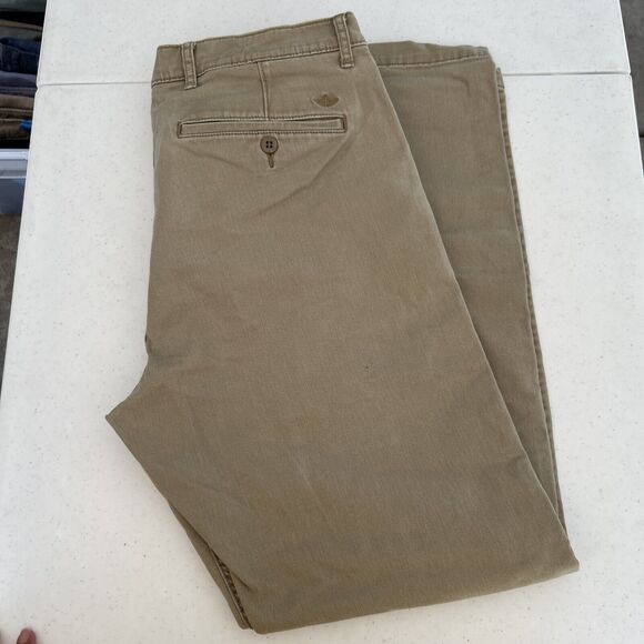 Dockers Pants Mens W36xL32 Beige Khaki Casual Slim Tapered Flat‎ Front - Picture 1 of 7